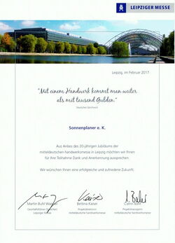 Gratulation der Leipziger Messe